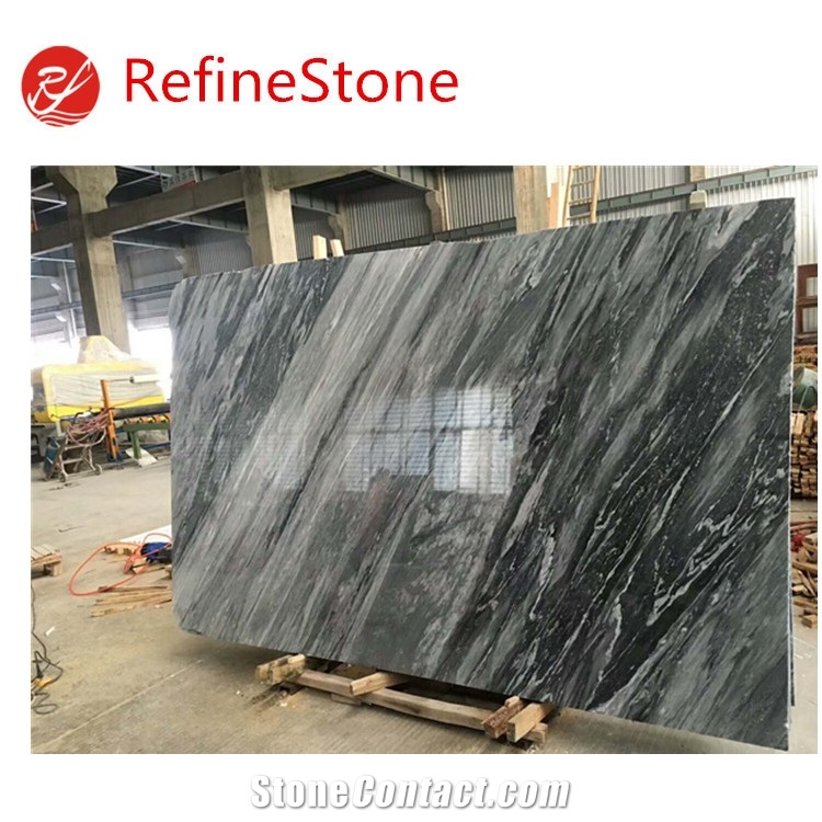 Outer Space Grey Marble Slab, Natural Grey Marble