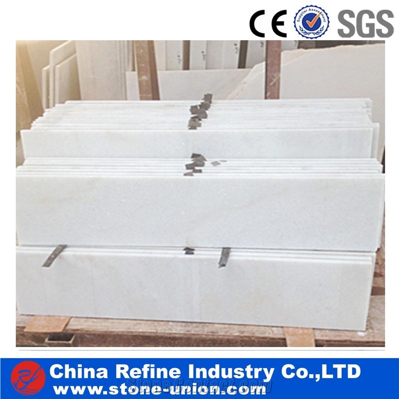 Pure White Chinese Marble Flooring Tiles & Slabs