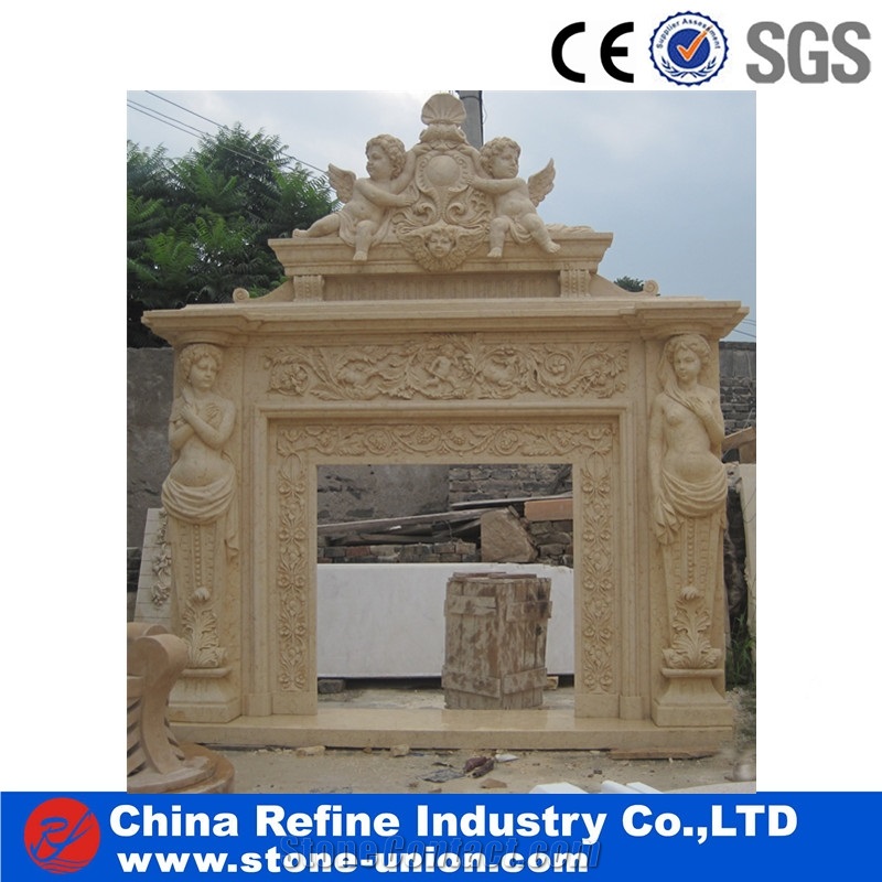 Pure White Marble Fireplace,Fireplace Mantel