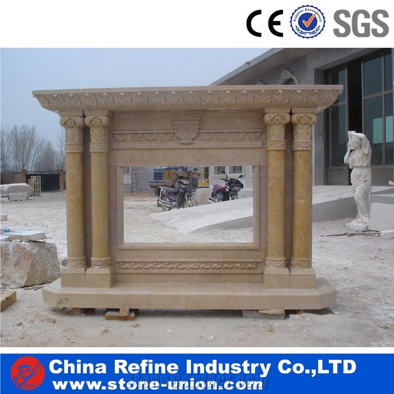 Pure White Marble Fireplace,Fireplace Mantel