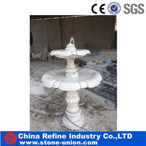 Pure White Marble Hand Craft Sculptured Fountain