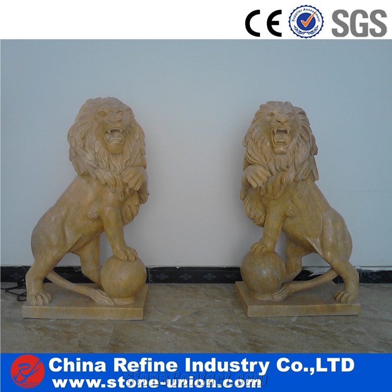 Red Marble Lion Statue, Lion Statue Outdoor