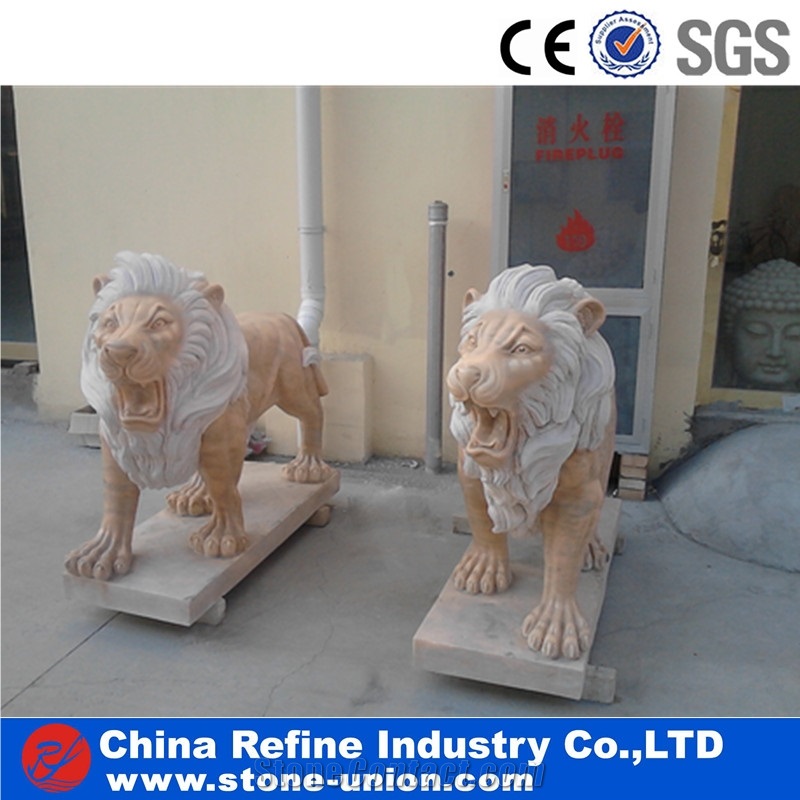 Red Marble Lion Statue, Lion Statue Outdoor