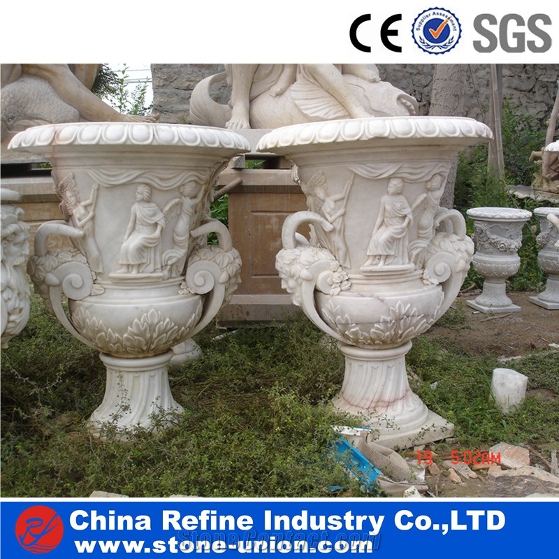 Relief Pattern Flower Pots,Carving Flower Vases