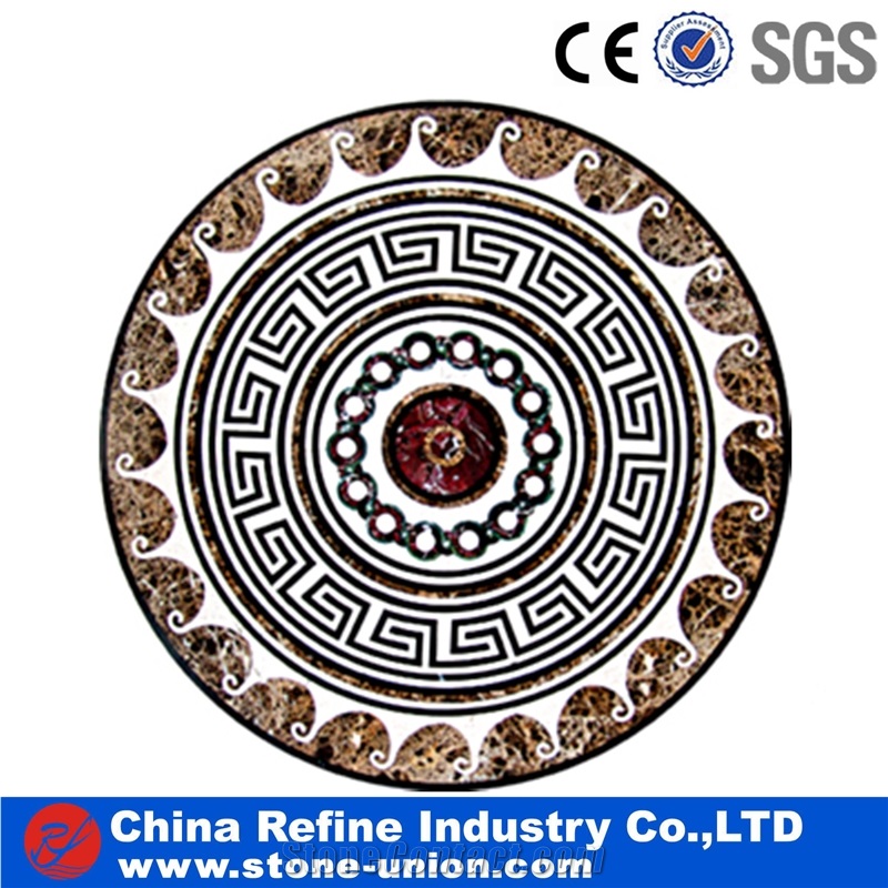 Round Natural Stone Mosaic Tile Floor Medallions