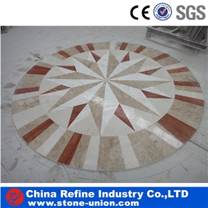 Round Polished Marble Water Jet Medallions