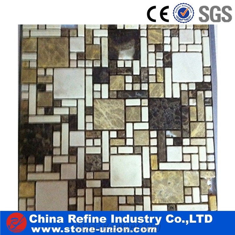 Western Style Grey&White Square Marble Mosaic