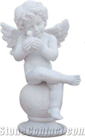 White Marble Children Angel Sculpture Statues