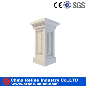 White Marble Column with Relief, Marble Pillars