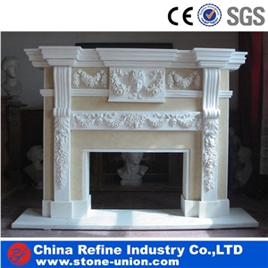 White Marble Decorating Fireplace Surround