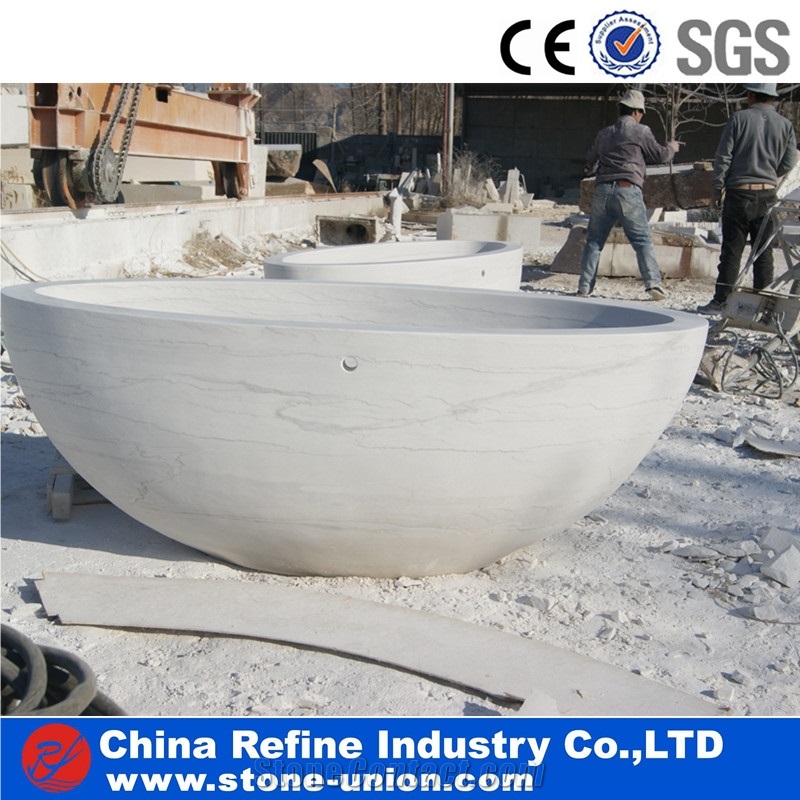 White Marble Hand Carved Sculptured Bathtubs