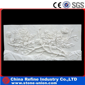 White Marble Relief, Handcraft Relief Marble Wall