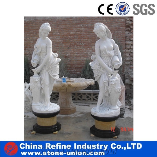White Marble Western Style Nature Stone Sculpture