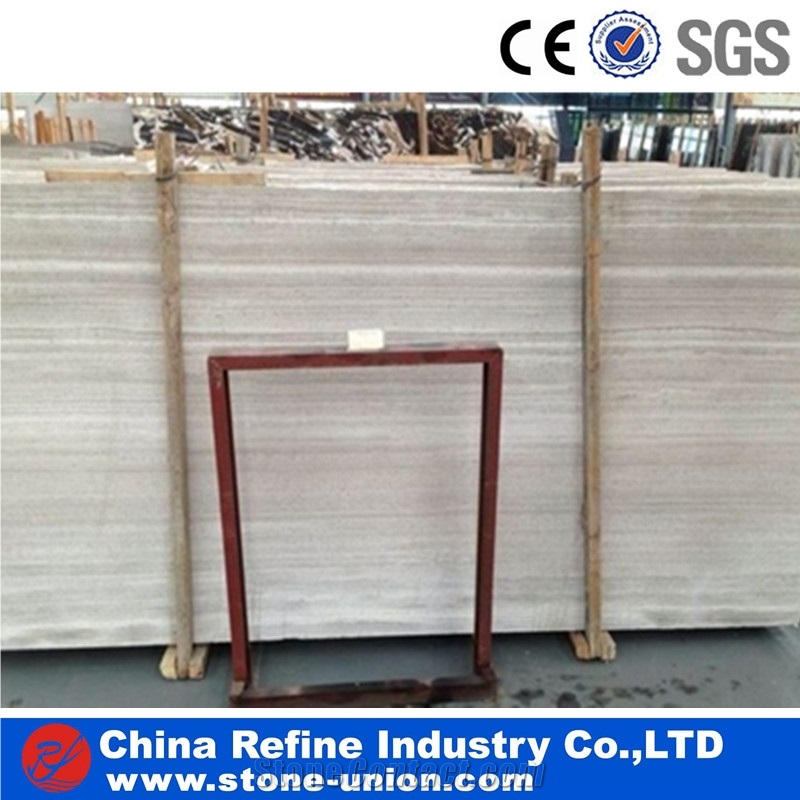 China White Wooden Marble Polished Tiles & Slabs