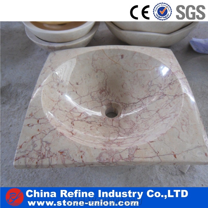 Yellow Marble Polished Natural Stone Vessel Sinks