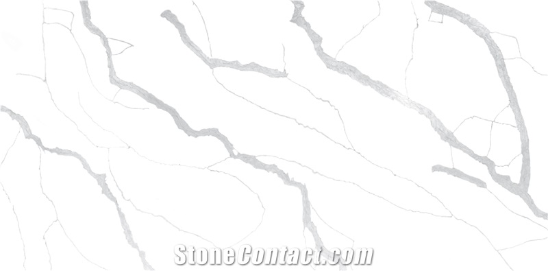 Imperial White Calacatta Quartz Stone Slabs