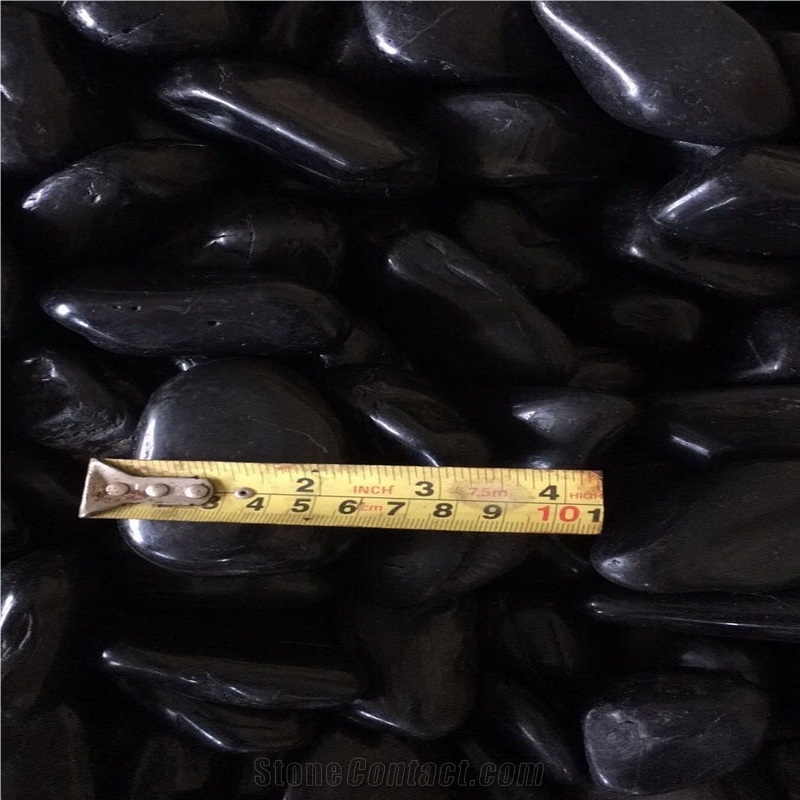 Polished Black Pebblestone River Pebbles