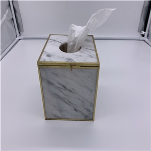 White Marble Tissue Box