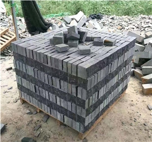 Black Basalt Cobbles Cubes Pavers Stone