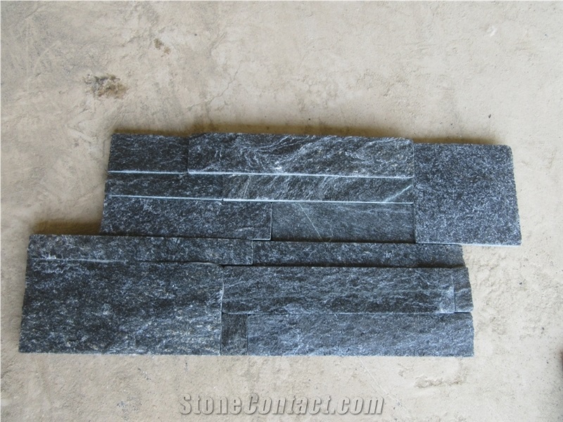 Charcoal Black Quartz Cultured Stone Veneer