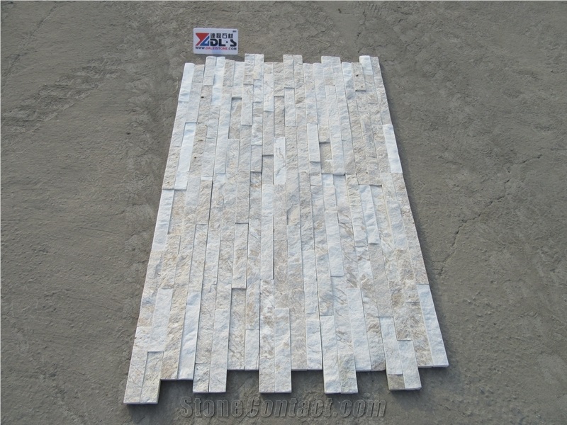 Gold Silk White Quartzite Panel Wall Cladding