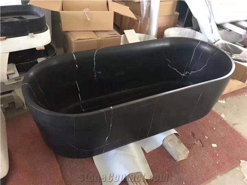 Black Marble Bathtub Customized Size
