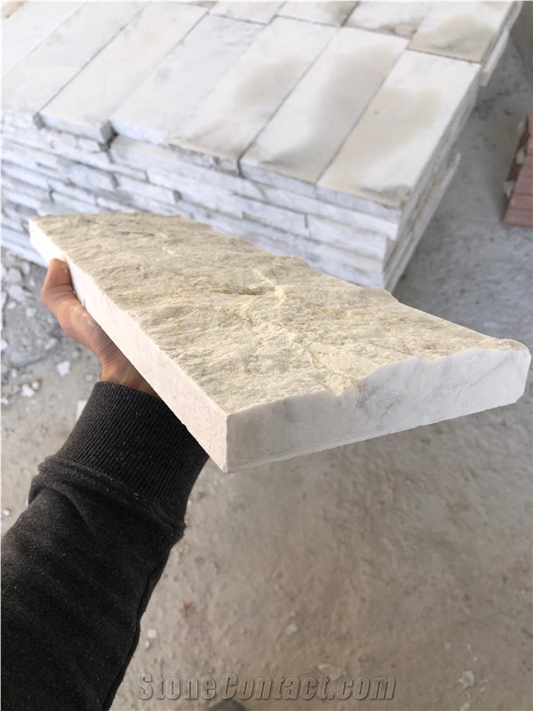 Calacatta Gold Marble Split Face Wall Stone