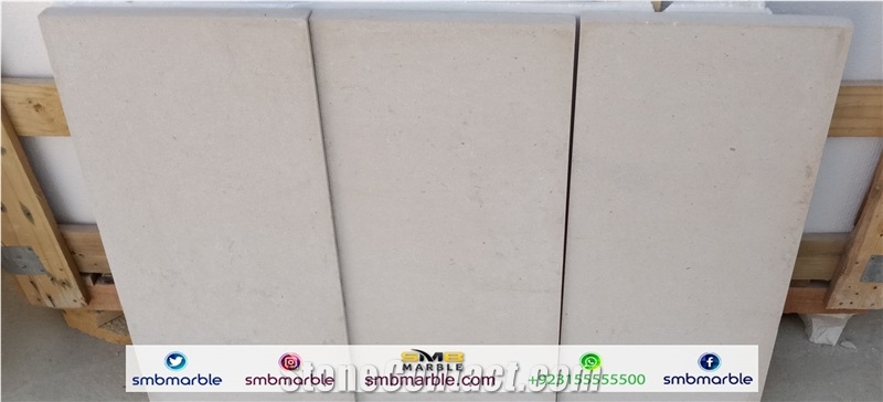Pakistani White Honed Limestone Tiles & Slabs