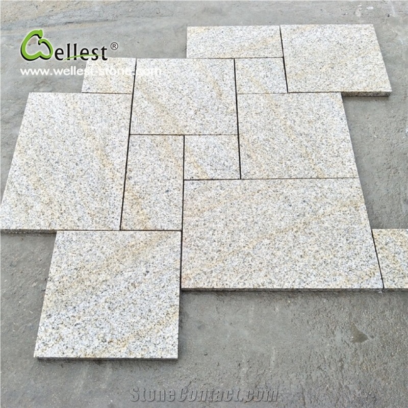 Beige Granite Tile, Bush Hammered, French Pattern