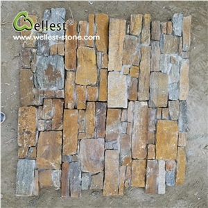Natural Stone Rusty Quartzite Stacked Wall Panel