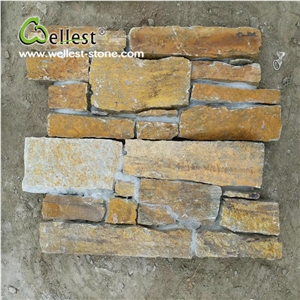 Natural Stone Rusty Quartzite Stacked Wall Panel