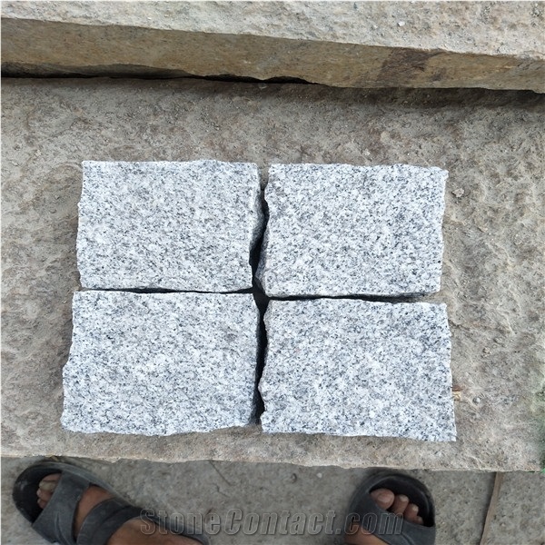 Grey White Granite Cobblestone,Natural Patio Cube
