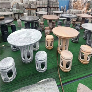 Round Pink Marble Top Kitchen Table and Chairs