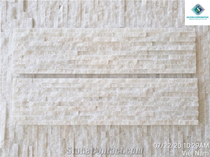 Crystal White Marble Wall Panel Size 15x60x1.5cm 10 Lines