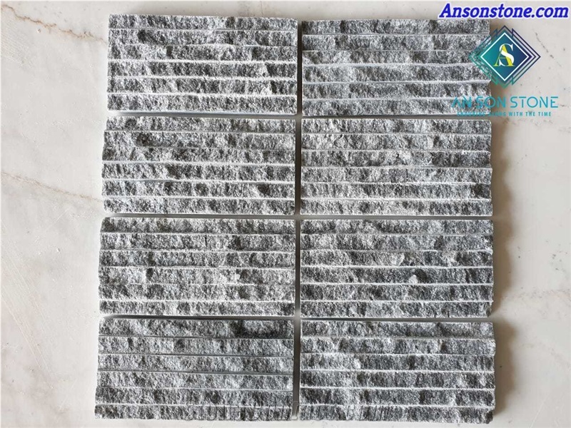 Natural Black Line Chiseled and Combed Marble Wall Cladding Tiles