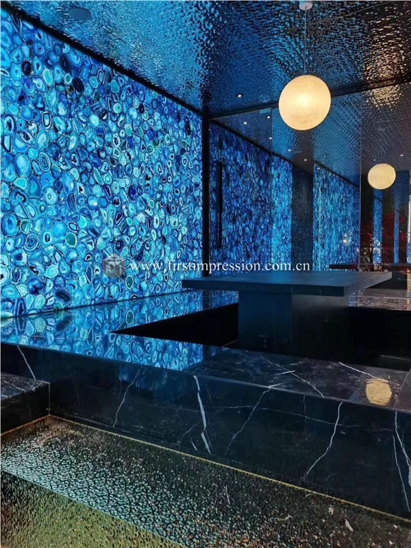 Hot Blue Agate Gemstone Slabs,Tiles for Interior
