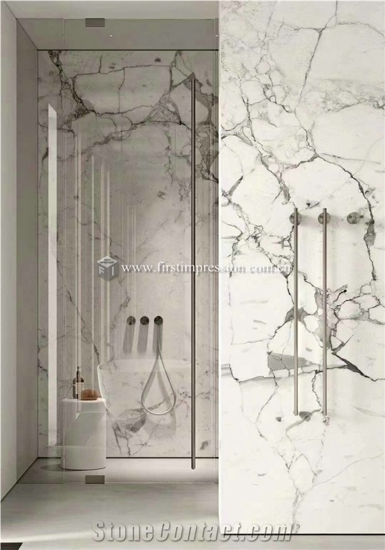 Hot Italy Calacatta White Marble Slabs,Cut to Size