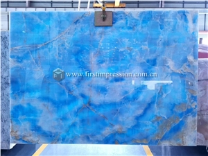 Luxury Blue Onyx Slabs,Tiles for Walling Cladding