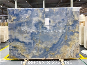 Luxury Blue Onyx Slabs,Tiles for Walling Cladding