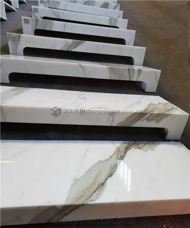 Luxury Calacatta White Marble Stairs