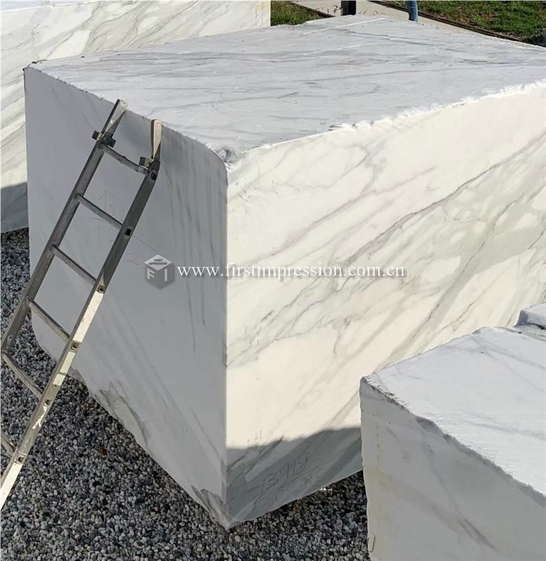 Luxury Calacatta White Marble Stairs