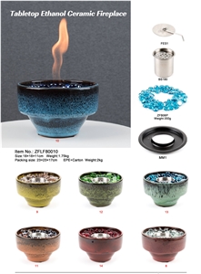 Tabletop Ceramic ﬁre Bowl And Fire Pit