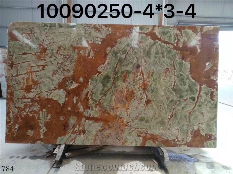 Ancient Green Onyx Slab Onice Verde Scuro Cladding