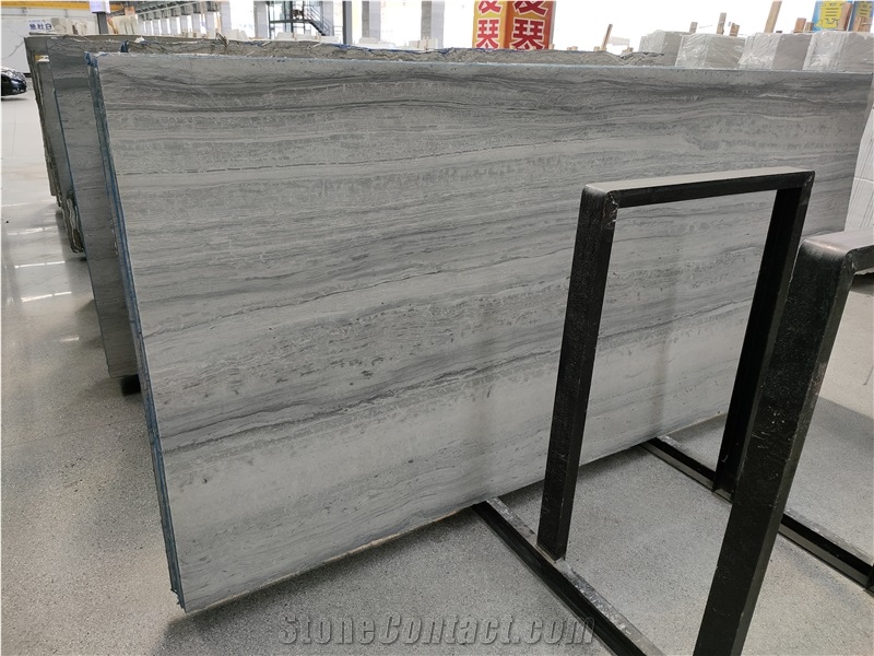 Blue Wooden Marble Slabs Polished Wall Tiles