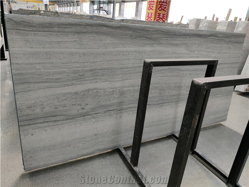 Blue Wooden Marble Slabs Polished Wall Tiles