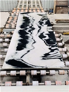 China White and Black Marble Floor Paving