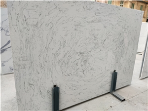 White Polished Artificial Marble Slabs Floor Tiles