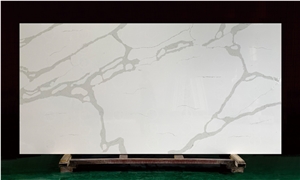 Artificial White Marble Slabs with Lines
