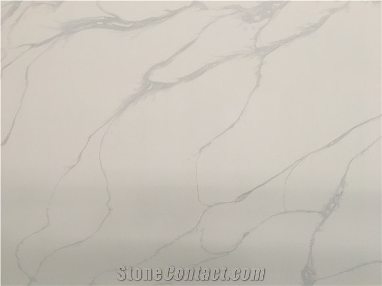 Polished White Quartz Slabs for Indoor Design