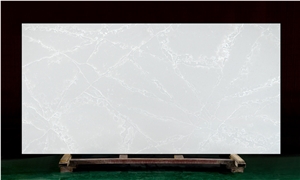 White and Gold Quartz Slabs for Indoor Decoration